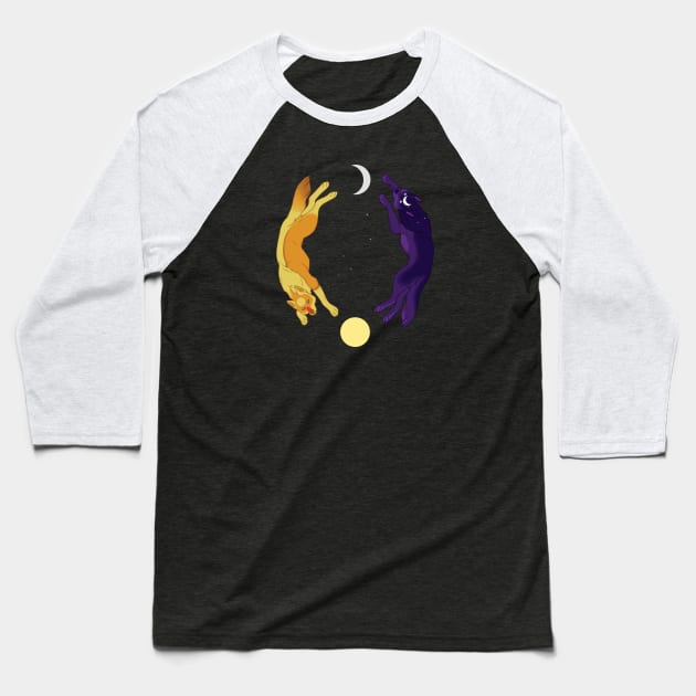Sun n Moon Chasers Baseball T-Shirt by MissOstrich